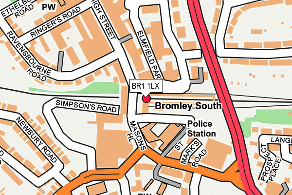 BR1 1LX map - OS OpenMap – Local (Ordnance Survey)