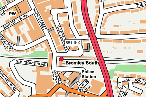 BR1 1NX map - OS OpenMap – Local (Ordnance Survey)