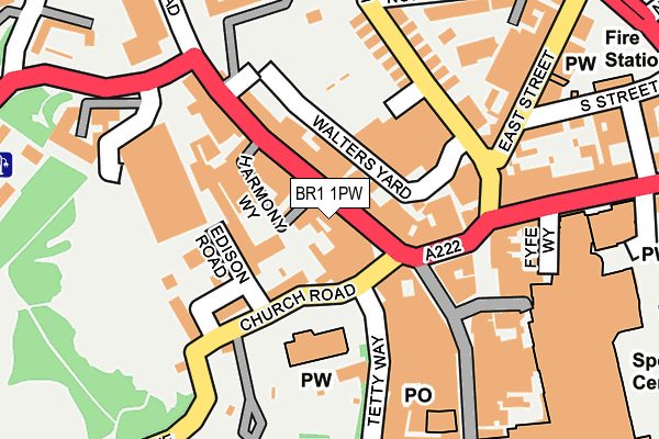 BR1 1PW map - OS OpenMap – Local (Ordnance Survey)