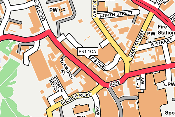 BR1 1QA map - OS OpenMap – Local (Ordnance Survey)