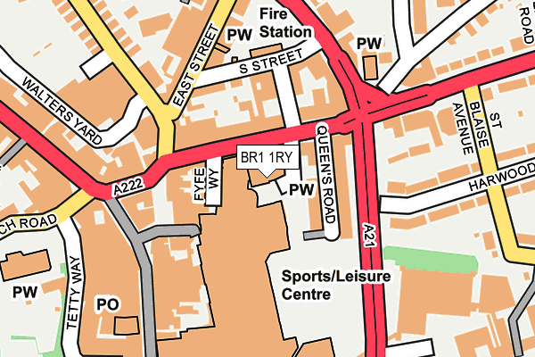 BR1 1RY map - OS OpenMap – Local (Ordnance Survey)