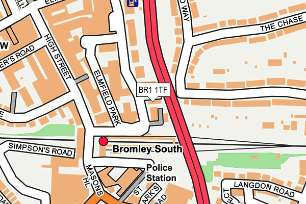 BR1 1TF map - OS OpenMap – Local (Ordnance Survey)
