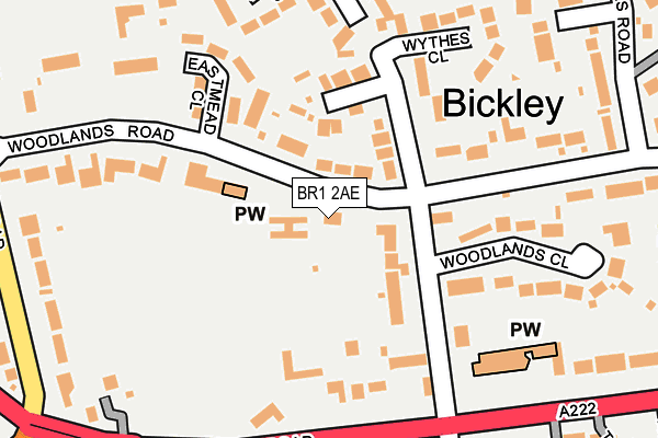 BR1 2AE map - OS OpenMap – Local (Ordnance Survey)