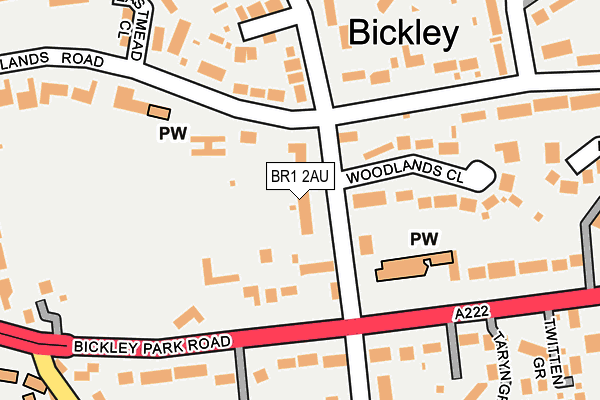 BR1 2AU map - OS OpenMap – Local (Ordnance Survey)