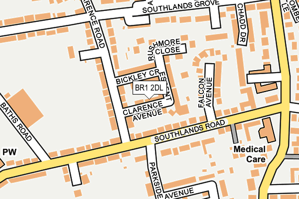 BR1 2DL map - OS OpenMap – Local (Ordnance Survey)