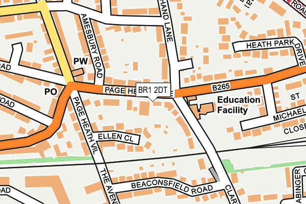 BR1 2DT map - OS OpenMap – Local (Ordnance Survey)