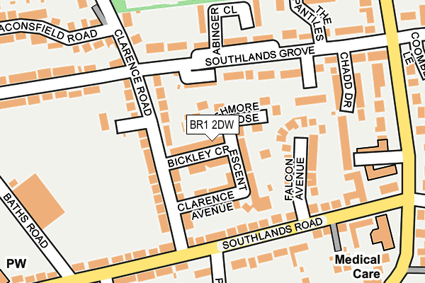 BR1 2DW map - OS OpenMap – Local (Ordnance Survey)