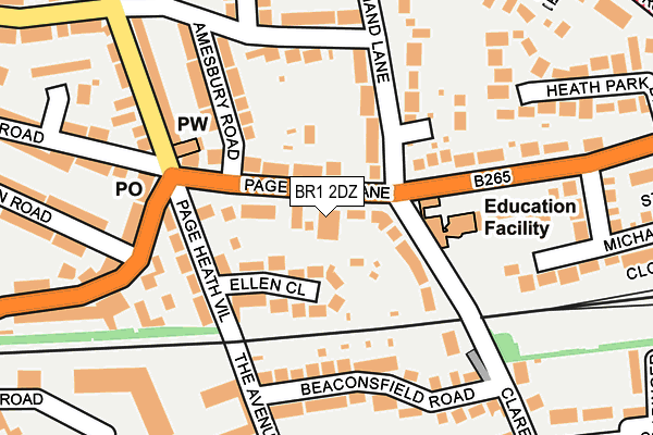 BR1 2DZ map - OS OpenMap – Local (Ordnance Survey)