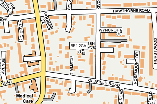 BR1 2GA map - OS OpenMap – Local (Ordnance Survey)