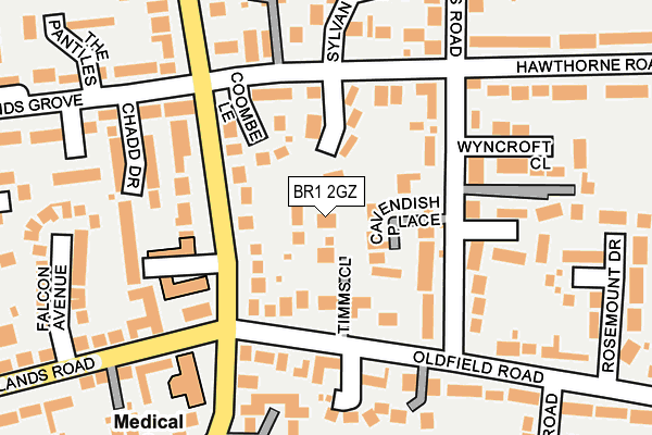 BR1 2GZ map - OS OpenMap – Local (Ordnance Survey)