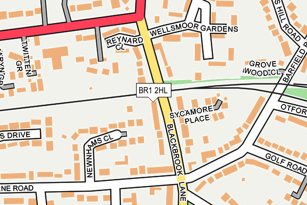 BR1 2HL map - OS OpenMap – Local (Ordnance Survey)