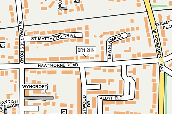 BR1 2HN map - OS OpenMap – Local (Ordnance Survey)