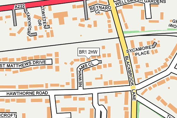 BR1 2HW map - OS OpenMap – Local (Ordnance Survey)