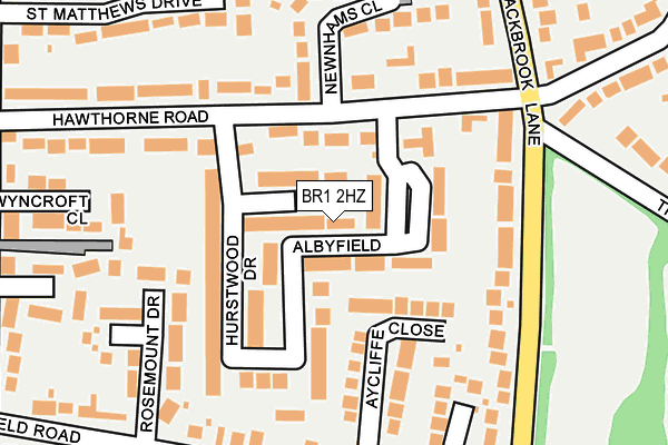 BR1 2HZ map - OS OpenMap – Local (Ordnance Survey)