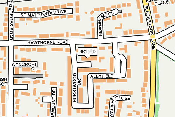 BR1 2JD map - OS OpenMap – Local (Ordnance Survey)