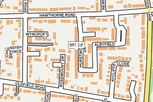 BR1 2JF map - OS OpenMap – Local (Ordnance Survey)