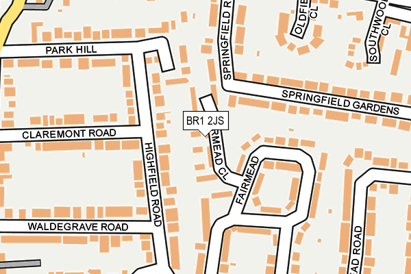 BR1 2JS map - OS OpenMap – Local (Ordnance Survey)