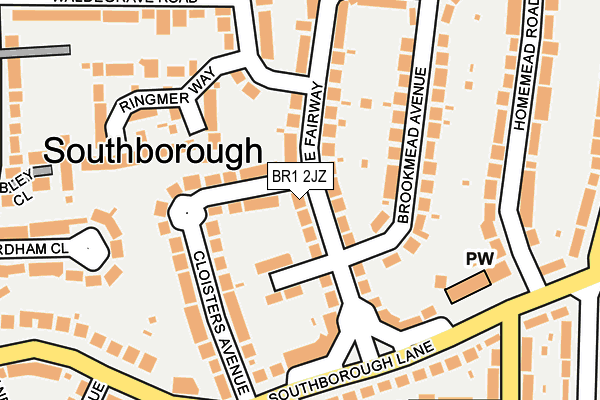 BR1 2JZ map - OS OpenMap – Local (Ordnance Survey)