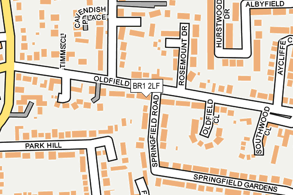 BR1 2LF map - OS OpenMap – Local (Ordnance Survey)