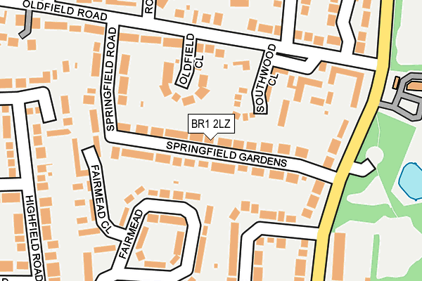 BR1 2LZ map - OS OpenMap – Local (Ordnance Survey)