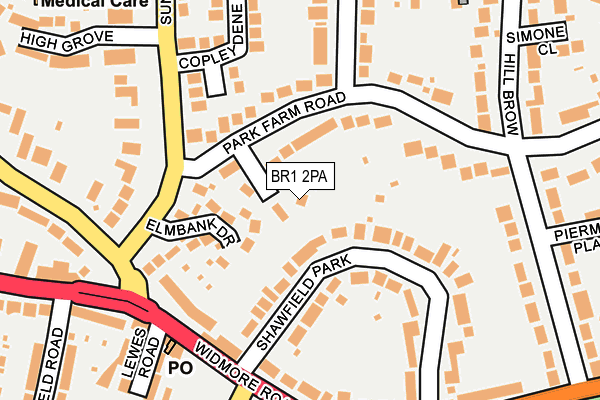 BR1 2PA map - OS OpenMap – Local (Ordnance Survey)