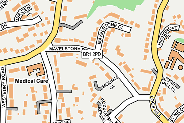 BR1 2PD map - OS OpenMap – Local (Ordnance Survey)