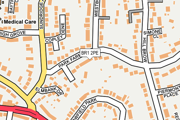 BR1 2PE map - OS OpenMap – Local (Ordnance Survey)