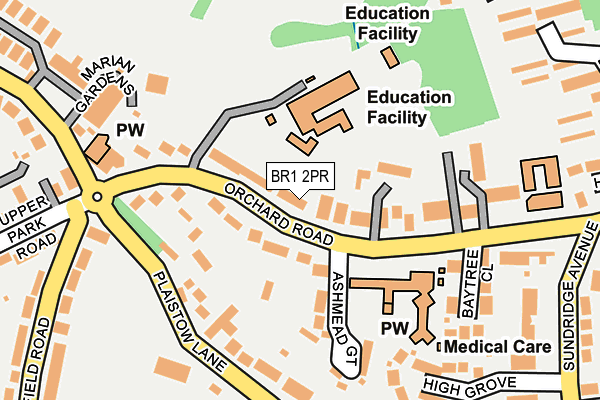 BR1 2PR map - OS OpenMap – Local (Ordnance Survey)