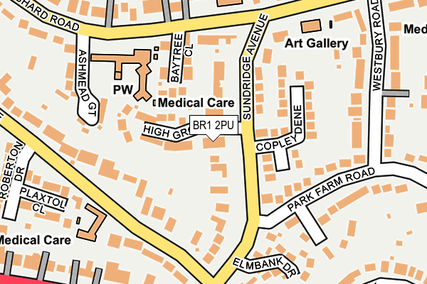 BR1 2PU map - OS OpenMap – Local (Ordnance Survey)