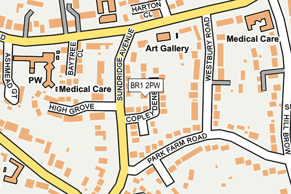 BR1 2PW map - OS OpenMap – Local (Ordnance Survey)