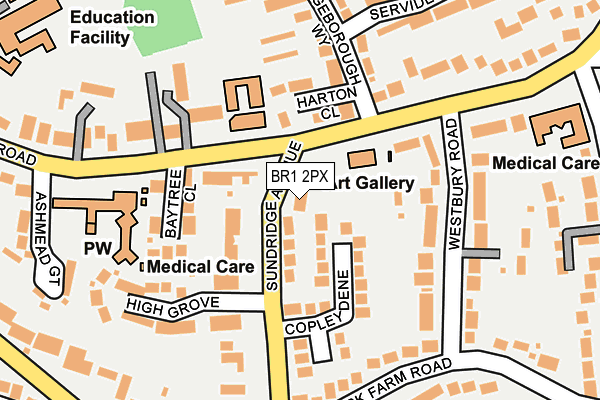 BR1 2PX map - OS OpenMap – Local (Ordnance Survey)