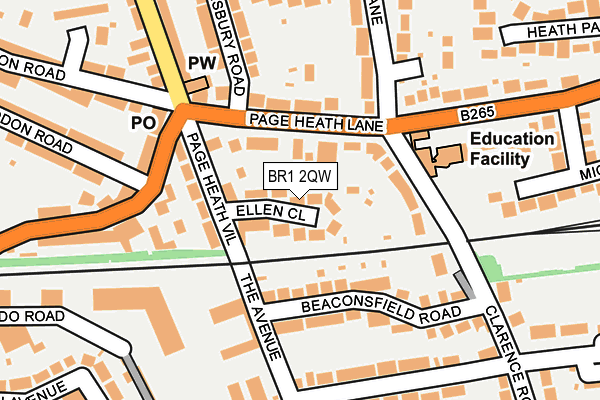 BR1 2QW map - OS OpenMap – Local (Ordnance Survey)