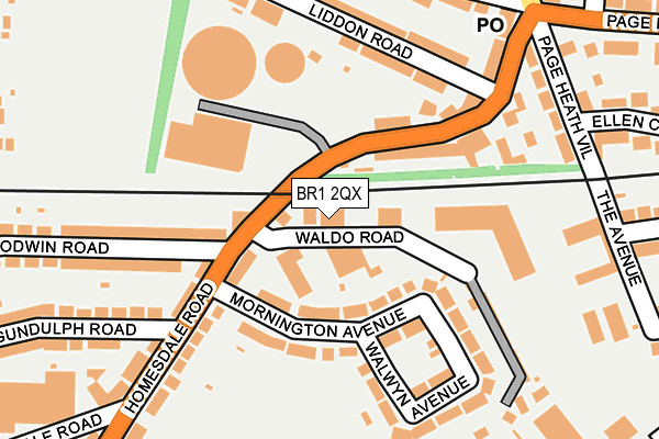 BR1 2QX map - OS OpenMap – Local (Ordnance Survey)