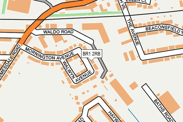 BR1 2RB map - OS OpenMap – Local (Ordnance Survey)