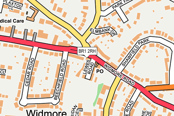 BR1 2RH map - OS OpenMap – Local (Ordnance Survey)