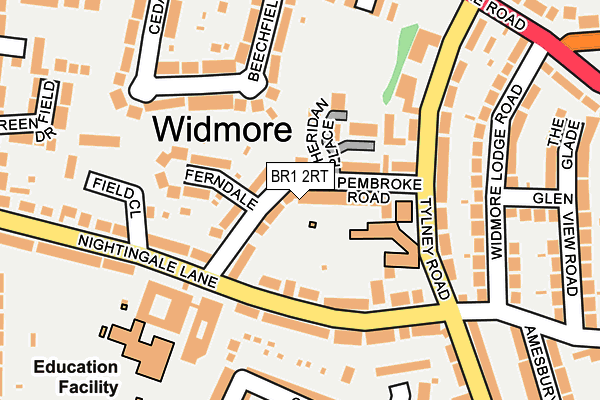 BR1 2RT map - OS OpenMap – Local (Ordnance Survey)