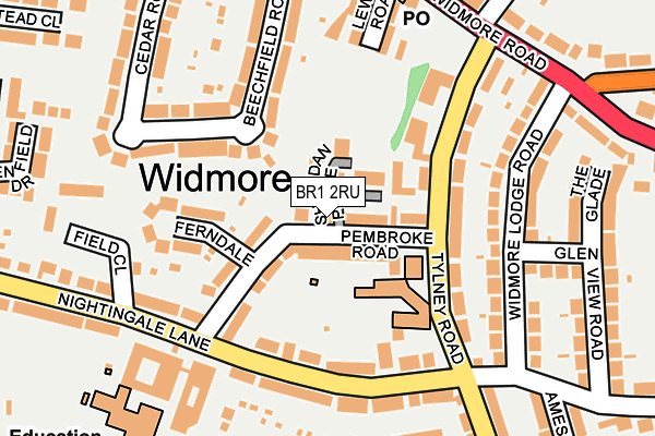 BR1 2RU map - OS OpenMap – Local (Ordnance Survey)