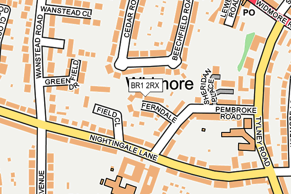 BR1 2RX map - OS OpenMap – Local (Ordnance Survey)