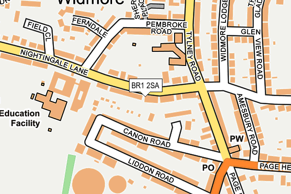 BR1 2SA map - OS OpenMap – Local (Ordnance Survey)