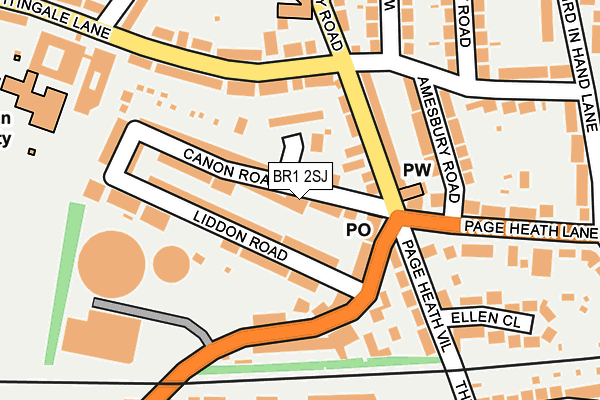 BR1 2SJ map - OS OpenMap – Local (Ordnance Survey)