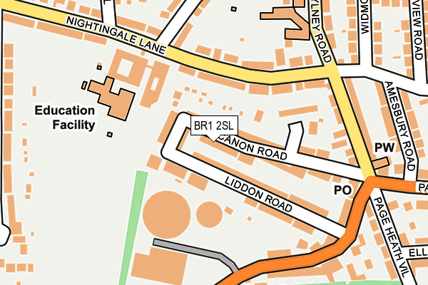 BR1 2SL map - OS OpenMap – Local (Ordnance Survey)