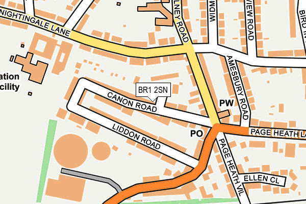 BR1 2SN map - OS OpenMap – Local (Ordnance Survey)