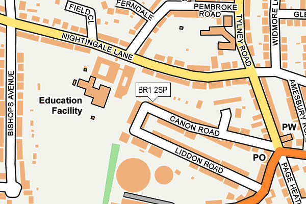 BR1 2SP map - OS OpenMap – Local (Ordnance Survey)