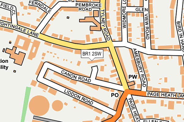 BR1 2SW map - OS OpenMap – Local (Ordnance Survey)