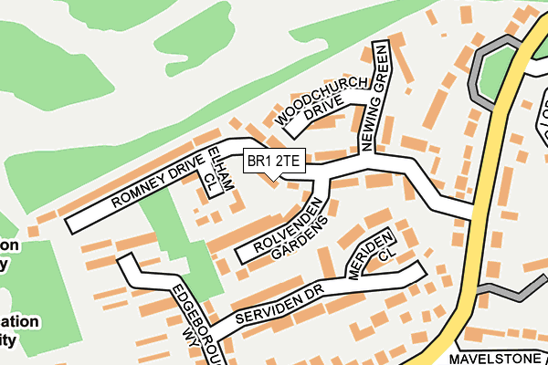 BR1 2TE map - OS OpenMap – Local (Ordnance Survey)