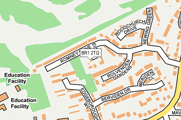 BR1 2TQ map - OS OpenMap – Local (Ordnance Survey)