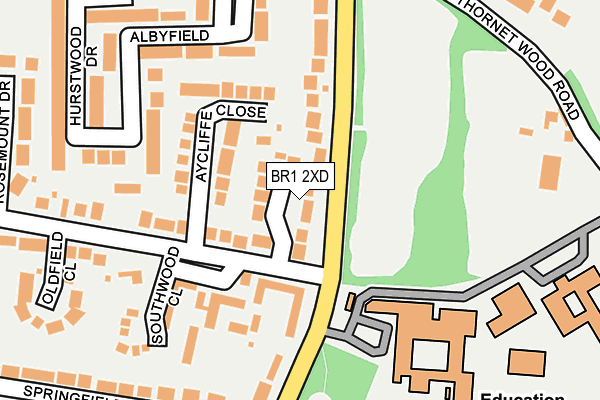 BR1 2XD map - OS OpenMap – Local (Ordnance Survey)