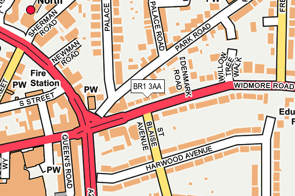 BR1 3AA map - OS OpenMap – Local (Ordnance Survey)
