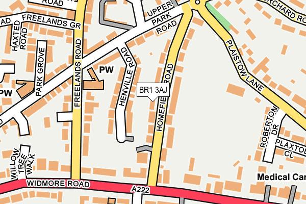 BR1 3AJ map - OS OpenMap – Local (Ordnance Survey)