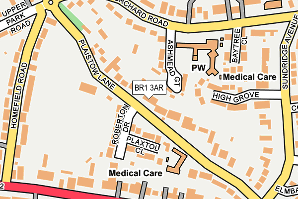 BR1 3AR map - OS OpenMap – Local (Ordnance Survey)